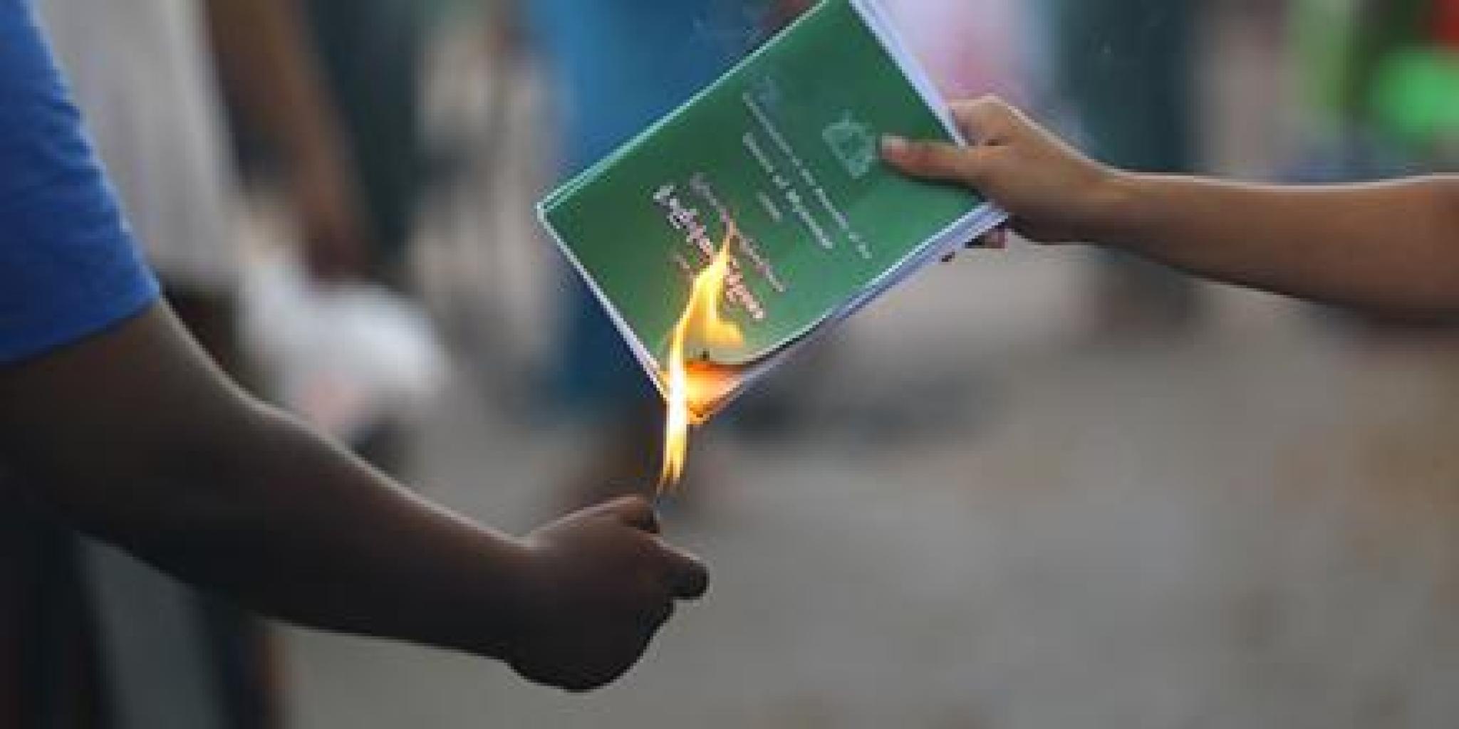 Burning pamphlet